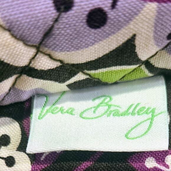 Vera Bradley Plum Petals All-Wrapped-Up Cosmetic Bag 4-Zipper Pockets Tie Wrap - Picture 8 of 9
